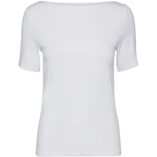 Vero Moda Damen T-Shirt mit U-Boot-Ausschnitt Modell 'PANDA', Weiss, S