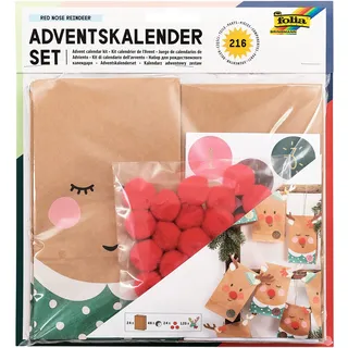 Folia Adventskalender Set Red Nose Reindeer 216-teilig 9384