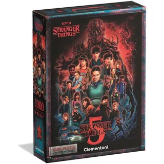 CLEMENTONI Puzzle Stranger Things 1000 Teile Erwachsene - HQ Collection - 70 x 50 cm - Anspruchsvolles Puzzle 14-99 Jahre - 37096