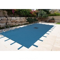 Provence Outillage 2505 - Schutzabdeckung 8x14 m - Für rechteckiges Becken - 140 g / m2,Grau-Blau
