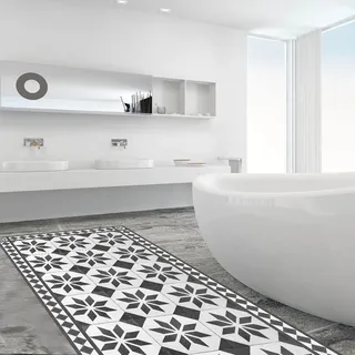 CREARREDA Läufer Teppich Küchenteppich Old Style Carpet 50x120 Isolierend, feuerhemmend, Kratzfest, hypoallergen, leicht zu waschender Vinyl Teppich. Komplett in Italien hergestellt