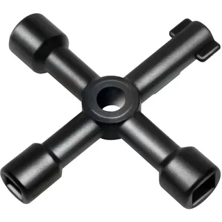 LogiLink WZ0072 - Universal-Kreuzschlüssel für Schaltschränke & Wasserabsperrsysteme mit Vierkant (6, 8 mm), Doppelbart (5,5 mm), Dreikant (10 mm)