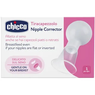 Chicco Sauger, stimuliert sanft die Erweiterung der Brustwarze, für flache oder eingezogene Brustwarzen, schonend für die Brust, manuell kontrollierbarer Druck, 1 Stück