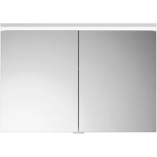 burgbad Lin20 Spiegelschrank LED-Beleuchtung, 2 Türen, 1000x700x170mm, SPQK100F5375, Farbe: Weiß Matt