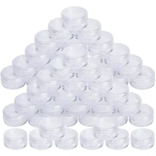 ProLeo Kosmetik Dosen 100 Stück Reise Probenbehälter 5g Nailart Döschen, Mit Schraubverschluss Für Kosmetik, Lippenbalsam, Crème Salben Pulver, Schmuck(Weiß)