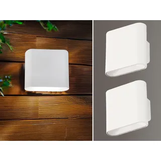 2er SET Akku Außenleuchten Weiß mit Bewegungsmelder & Dauerlicht, Breite 10cm