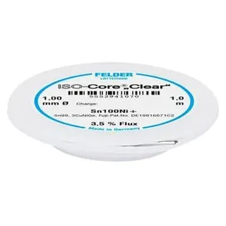 Felder ISO-Core Clear Sn100Ni+ Lötzinn Spule Sn99,25Cu0,7Ni0,05 1 mm
