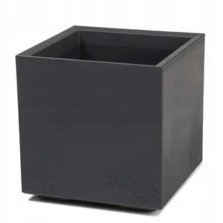 HowHomely Blumentopf Dunkelgrau 40 x 39 x 39 cm Pflanzkübel Groß Außen - Pflanzkasten auf Rollen mit Abflussstopfen - Pflanzkübel Betonoptik für Garten und Terrasse