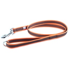 Bild IDC Color & Gray gumierte Leine, 20 mm x 1,2 m mit Schlaufe und O-ring, Orange-Grau