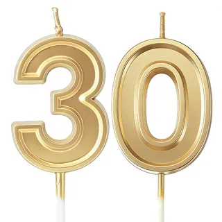 URAQT Geburtstagskerzen Zahlen 30, Weihnachtskerzen, Grüne Kerze zum 30. Geburtstag,Gold Glitzer Geburtstagskerzen,3D Zahl 30 für Kuchen Für Dekorative Geburtstagstorte Hochzeitsparty Abschlussfeier
