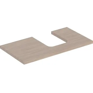 Geberit ONE Waschtischplatte, Ausschnitt rechts, für Aufsatzwaschtisch Schalenform, 90x3x47cm, 505.313.00.5, Farbe: Eiche / Melamin Holzstruktur
