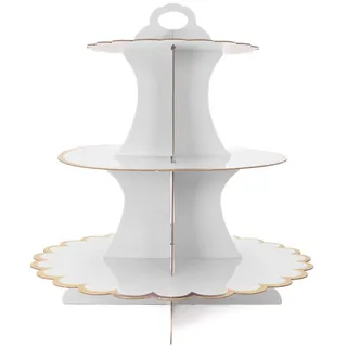 Intirilife Tortenständer aus Karton , Weiß , Kunststoff , 30x33x30 cm , Geschirr, Tischkultur & Serviergeschirr, Servierplatten