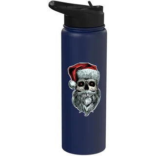Gruseliger Weihnachtsmann Totenkopf Weihnachtsmann Totenkopf mit Bart Stainless Steel Insulated Water Bottle