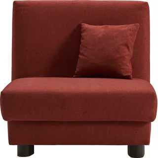 ell + ell Schlafsofa »Enny« Liegefläche Breite 80 cm, Liegehöhe 45 cm, Füße schwarz, Rückenlehne, rot