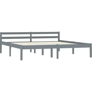 vidaXL Massivholzbett Grau Kiefer 160x200 cm - Grau