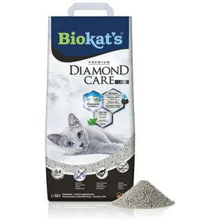Biokat's Diamond Care Classic Katzenstreu ohne Duft - Feine Klumpstreu aus Bentonit mit Aktivkohle und Aloe Vera - 1 Sack (1 x 10 L)