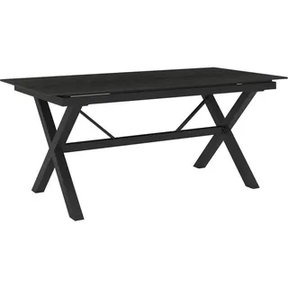 Amatio Gartentisch , Anthrazit, Grau , Metall, Kunststoff , rechteckig , X-Form , 89x75x180 -240 cm , ausziehbar , Gartenmöbel, Gartentische, Gartentische ausziehbar