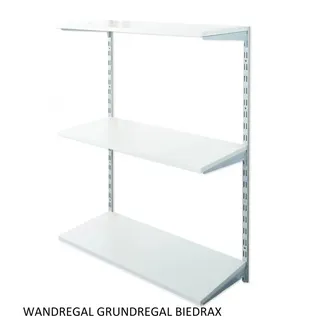 Biedrax Wandregal - Grundregal 50 x 40 x 100 cm, Farbe silber - 3 Fachboden grau