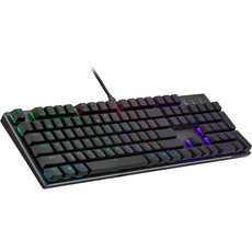 Cooler Master SK652 Mechanische Tastatur (Full-Size) – Mit flachen, schwebenden Tasten, RGB-Beleuchtung, kabelgebundener USB-Typ-A-Anschluss, PC- und MacOS-kompatibel – US-Layout, Rote Schalter