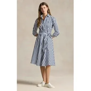 Polo Ralph Lauren für Damen. 211891428001 Marineblaues Hemdblusenkleid (44), Lässig, Baumwolle, Langarm