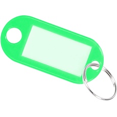 15x Schlüsselanhänger Schlüsselschilder beschriftbar Schlüsselring zum Beschriften grün