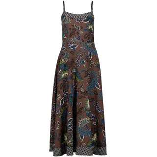 Maxikleid ZERO "Maxikleid ohne Arm", Damen, Gr. 42, EURO, braun (braun, petrol), Obermaterial: 60% Viskose CV. 40% Baumwolle CO., Kleider Maxikleid