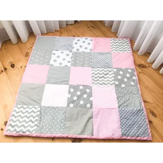 Krabbeldecke Patchwork Decke Spieldecke Babydecke 125x125 cm