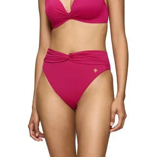 Bikini-Hose TRIUMPH "Summer Twist", Damen, Gr. 36, N-Gr, lila (berry), Microfaser, Obermaterial: 84% Polyamid, 16% Elasthan, Badehosen Bikini-Hose, Raffung an der vorderen Taille, High-Waist