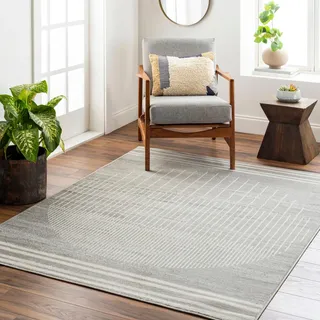 Livabliss Teppich »SANTIAGO« rechteckig 10 mm Höhe Skandinavischer Teppich, Kurzflor Boho-Wohnzimmerteppich, Läufer, grau