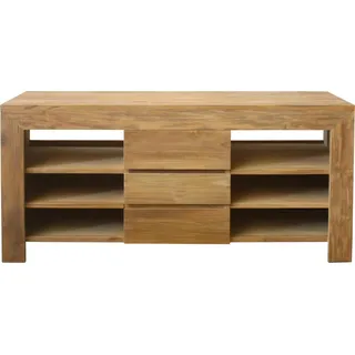 Teako Design Waschbeckenunterschrank Pajala Teak Massivholz Doppelwaschtisch 120/150/180cm Bad Unterschrank (50 x 180 x 80 cm)