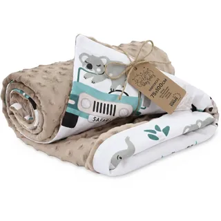 Totsy Baby Babydecke Kuscheldecke Baby Decke Ganzjahresdecke mit Plüschstoff 75x100 cm - Kinderdecke Kinderwagen Blanket Babydecken Kinderwagendecke und Erstausstattung für Neugeborene und Kinder Oeko-Tex