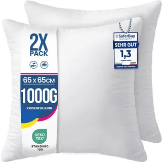 Utopia Bedding 2er Set Kissenfüllung 65 x 65 cm, Innenkissen Füllkissen Kopfkissen Sofakissen (Weiß)