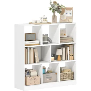 HOMCOM Bücherregal Standregal mit 8 Fächern Aufbewahrungsregal Würfelregal Bücherschrank für Wohnzimmer, Schlafzimmer, Büro, Weiß