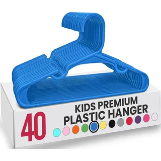 Utopia Home Packung mit 40 Kinderkleiderbügeln - 11,5“ Baby- und Kinderkleiderbügel aus Kunststoff für den Kleiderschrank, Für den täglichen Gebrauch, blau
