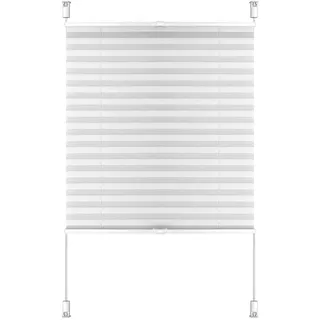S SIENOC Plissee Klemmfix Fenster Plissee Rollo Sonnenschutz Ohne Bohren Rollo Fenster & Türen inkl. Zubehör (Weiß, 85x130 cm)