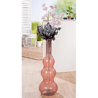 GILDE Vase Balleros Glas rosa satiniert bauchig 75 cm hoch Durchmesser 26,5 cm Dekoration Wohnaccessoire Geschenkidee Inneneinrichtung