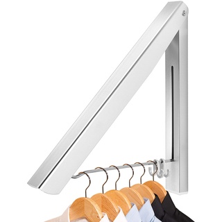 LIVEHITOP Kleiderhaken Klappbar Wand Kleiderständer, Aluminium Kleiderbügel mit Kleiderhaken, Kleiderlüfter Wandgarderobe Haken Halter für Schlafzimmer Badezimmer Balkon Indoor Outdoor