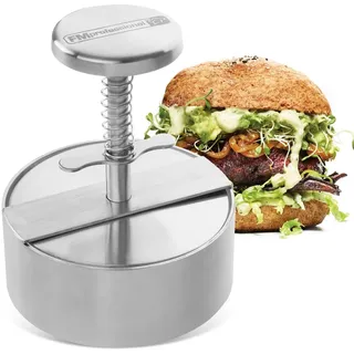 FMProfessional Burgerpresse für leckere Hamburger by Fackelmann – Hamburgerpresse mit 100g - 400g Patty – Presse aus Edelstahl für schmackhafte Burger