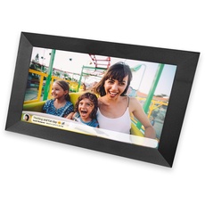 IRRADIO | Digitaler Smart Photo Frame 10 Zoll, Touch und Display 1280 x 800 mit WLAN und Lautsprecher, mit App iOS und Android, Farbe Schwarz