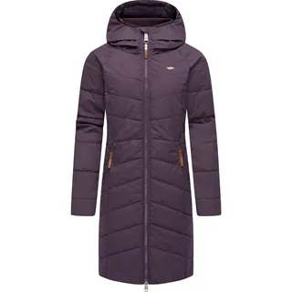 Ragwear Steppmantel Dizzie Coat Wasserdichter Winterparka mit gefütterter Kapuze lila