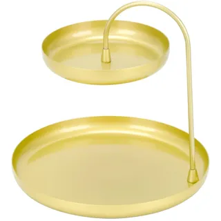 BSDLZCH 2-stöckige Cupcake-Etagere aus Gold Metall & Deko-Tablett | Verdicktes Servierplatte, elegant & stabil Tortenständer für Desserts, Hochzeit, Geburtstag, Party-Deko & Heim-Organizer