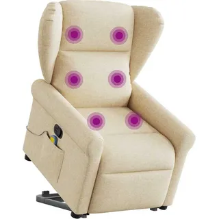Massagesessel mit Aufstehhilfe Creme Stoff - Creme
