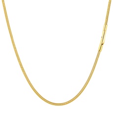 PROSTEEL Damen Mädchen Collier 2mm 18k vergoldet runde Schlangenkette Halskette 41cm/16 dünne Kurze Kette ohne Anhänger Accessoire für Anhänger mit Sicherheitsverschluss