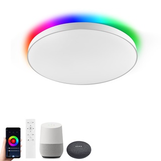 Horevo 28W Smarte Deckenleuchte LED-WLAN-Licht mit Fernbedienung, kompatibel mit Alexa Google Home, 28cm dimmbare Farbwechsel-Lichtleuchte für Kinderzimmer Schlafzimmer Wohnzimmer