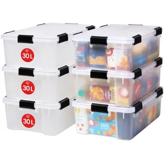 Iris Ohyama Aufbewahrungsbox 30L 6-tlg. transparent