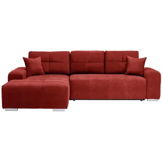 Carryhome Ecksofa , Rot , Textil , Uni , Füllung: Schaumstoff,Schaumstoff , Ottomane links, L-Form , 280x194 cm , Stoffauswahl, Liegefunktion, seitenverkehrt erhältlich, Rücken echt , Wohnzimmer, Sofas & Couches, Wohnlandschaften, Ecksofas
