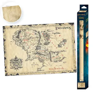 The Lord Of The Rings Parchment Middle Earth Plakat - Beige