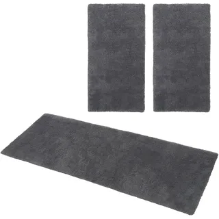 MY HOME »Microfaser Teppich Magong, besonders weich, sehr feiner Flor« Höhe 25 mm 3 Stk. tlg. uni, einfarbiger Bettvorleger, Läufer-Set, Schlafzimmer, Kinderzimmer,