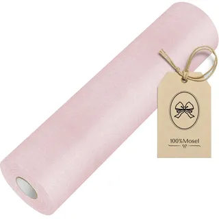 100%Mosel Vlies Tischläufer, in Blush Rosé (30 cm x 25 m), dekoratives Tischband, edle Tischdeko für Geburtstage & Hochzeiten, Bunte Dekoration zu besonderen Anlässen