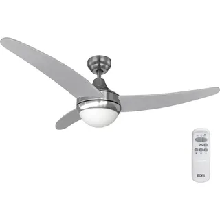 EDM 33804 Silberner Aegean Deckenventilator mit Licht 60W - Silber